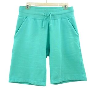 SMART BLANKS Pull On Shorts Men's S Turquoise Heavyweight Fleece Bermuda Pockets